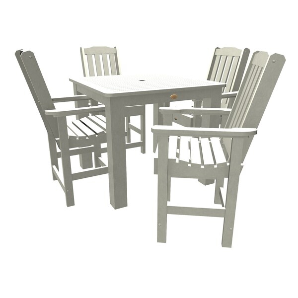 Highwood Usa Lehigh 5pc Square Counter Height Outdoor Patio Furniture Dining Set AD-CNL44-WHE - main